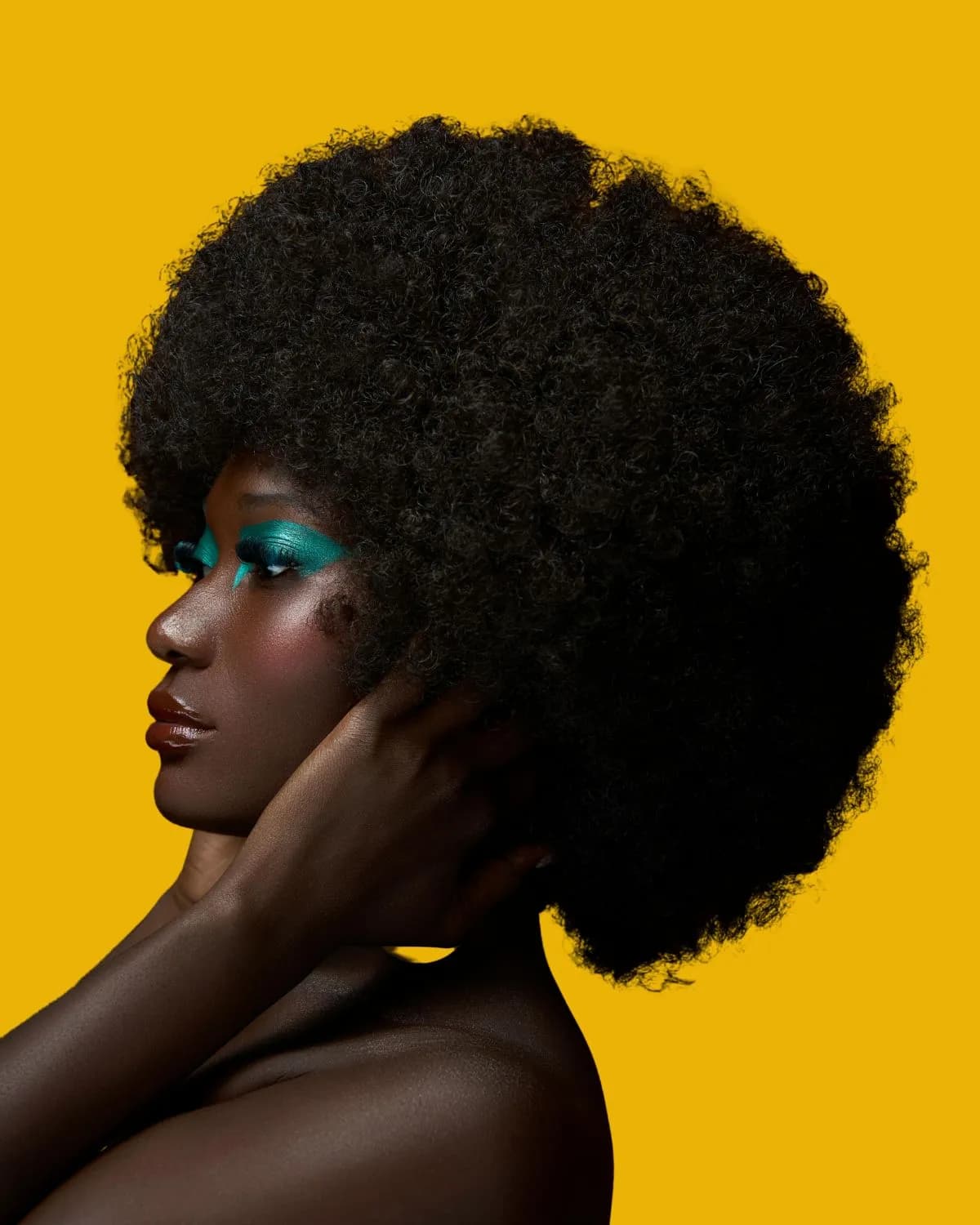 TRESSUNITY model wearing luxury afro wig